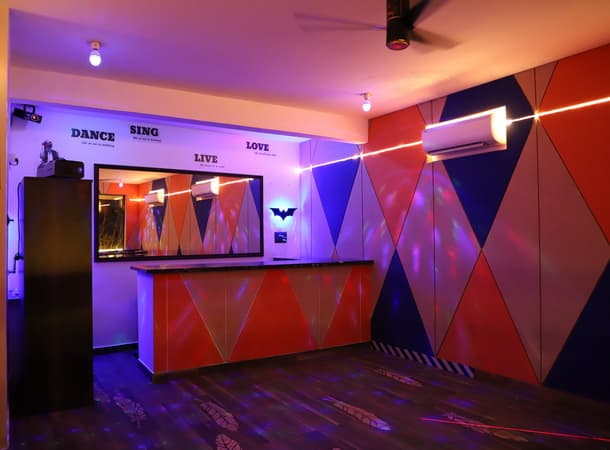 Dance floor with neon lights