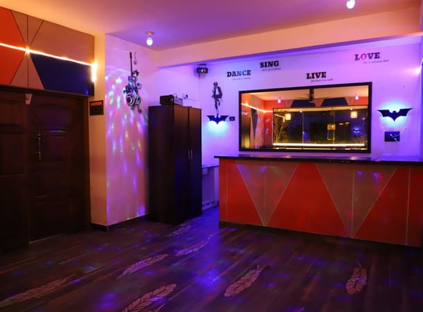 Dance floor with disco lights